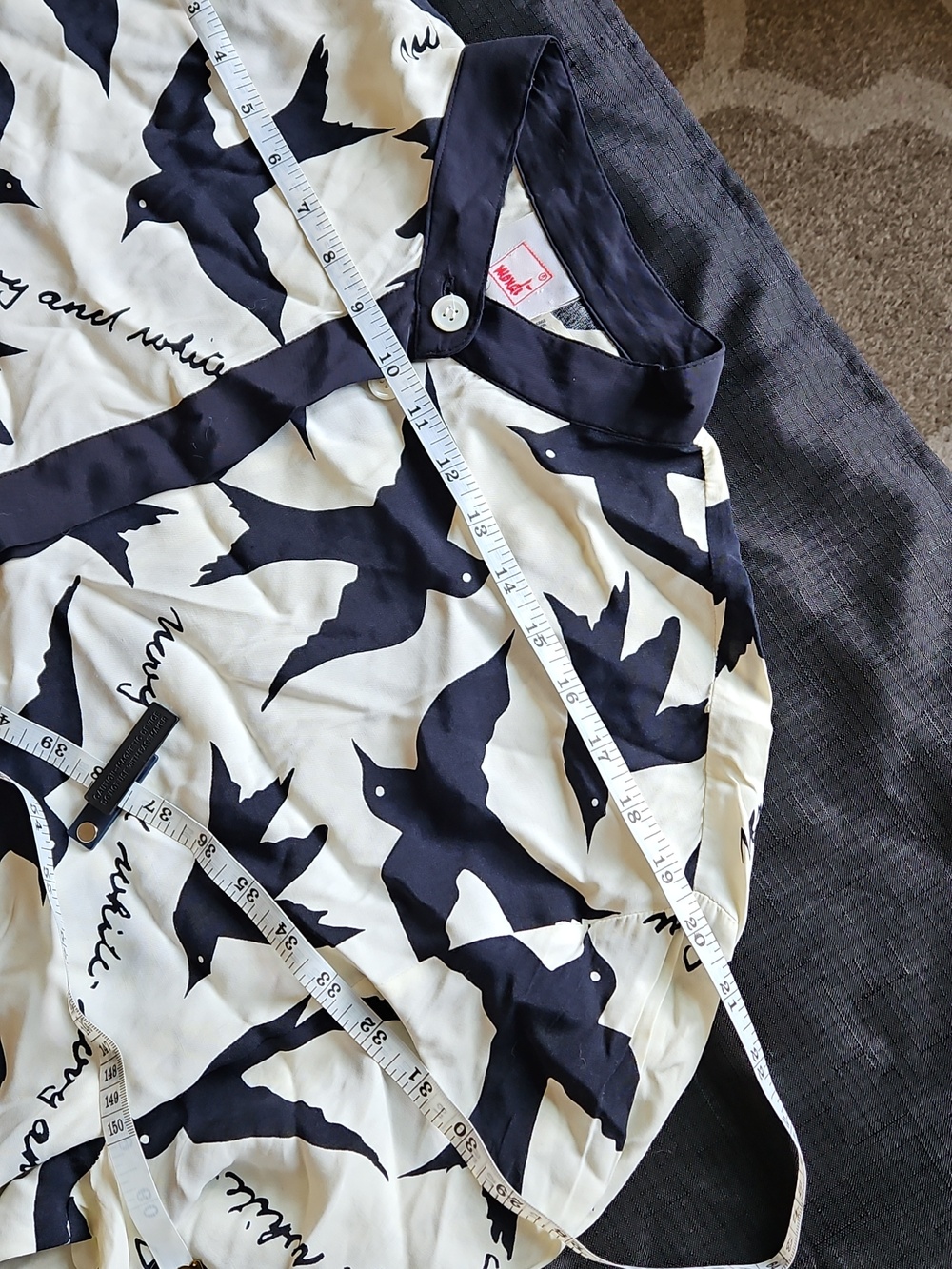Mondi Vintage Black and White Bird Print Blouse - Picture 15 of 16